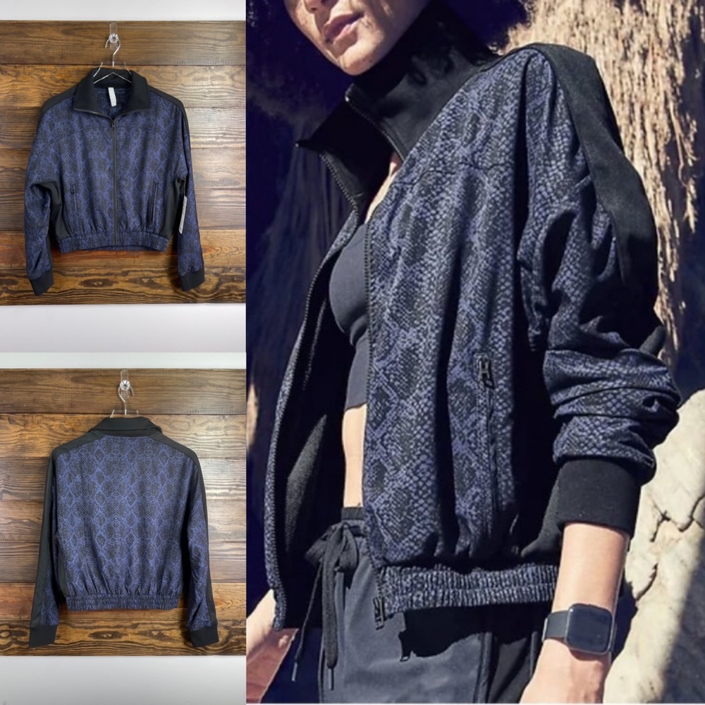 Athleta Brooklyn Track Bomber Print Jacket New Size XXS - Picture 1 of 6